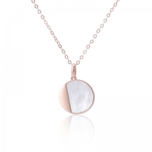 White Mother of Pearl Disc Necklace
