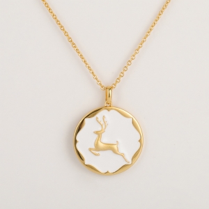 Gold Deer Pendant Necklace