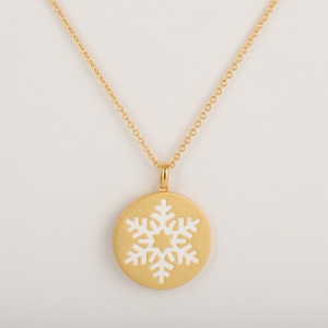 Snowflake Chain Necklace Gold Vermeil