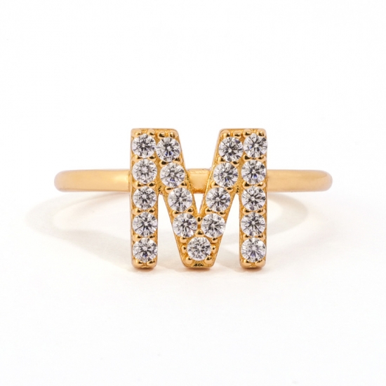 Custom Initial Ring Gold Plated