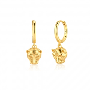 leopard hypoallergenic huggie hoop earrings
