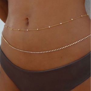 silver belly chain for women