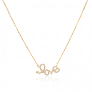 Sterling silver necklace that says love