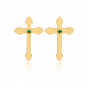 sterling silver cross earrings studs