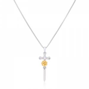 cross with rose pendant