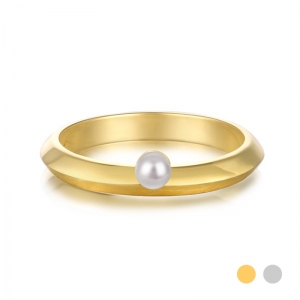 pearl ring silver band