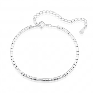 square chain bracelet silver