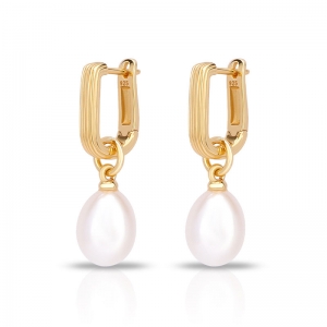 baroque pearl gold earrings