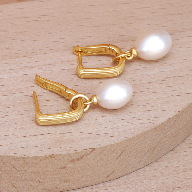 baroque pearl gold earrings