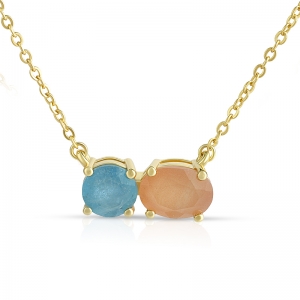 two birthstone necklace