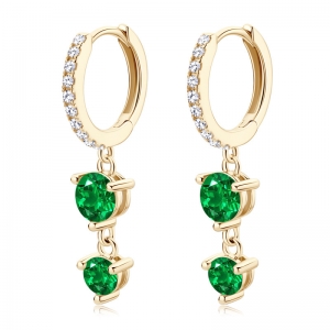 emerald drop earrings silver