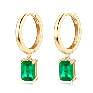 emerald drop earrings silver