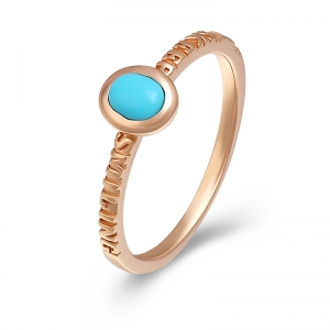 sterling silver oval turquoise ring