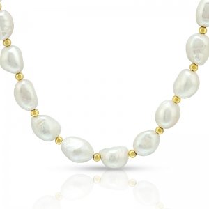 silver baroque pearl necklace
