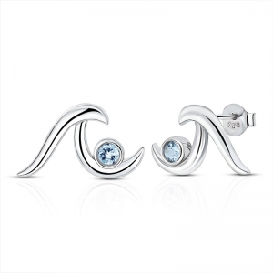 silver wave earring