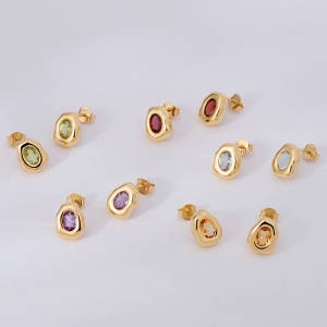 gemstone stud earring