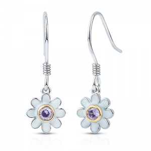 amethyst daisy earring