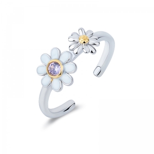 amethyst daisy open ring