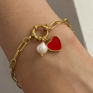 Heart Paperclip Bracelet