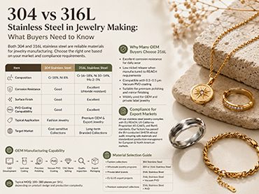 304 vs 316L Stainless Steel in Jewelry Making: What Buyers Need to Know